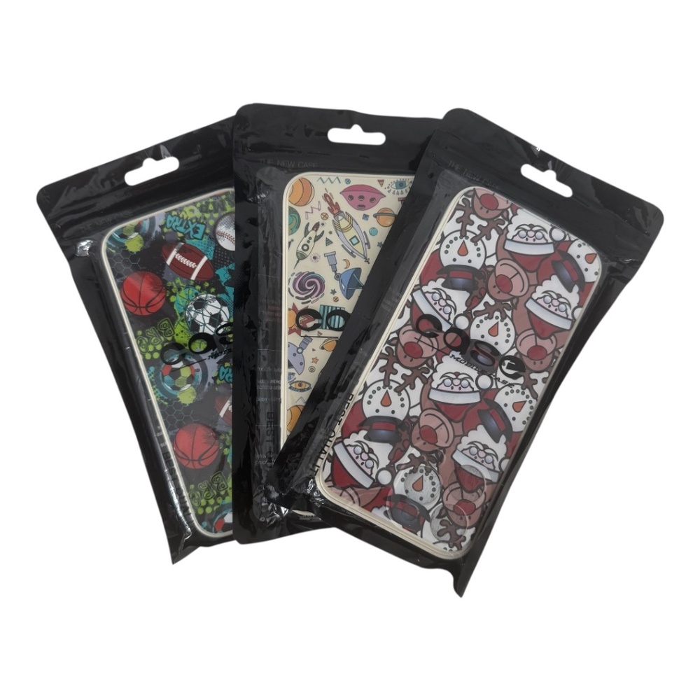 Bundle of 3 Silicone iPhone 14 Pro Max Phone Cases Santa Sports Space NWT